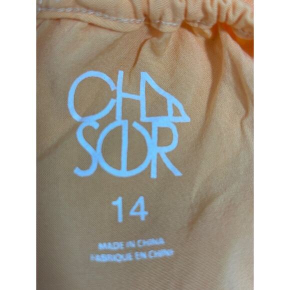 Chaser Dress Size 14 Orange Short Sleeve Tiered Smocked Back Boho Cottagecore - Picture 5 of 11